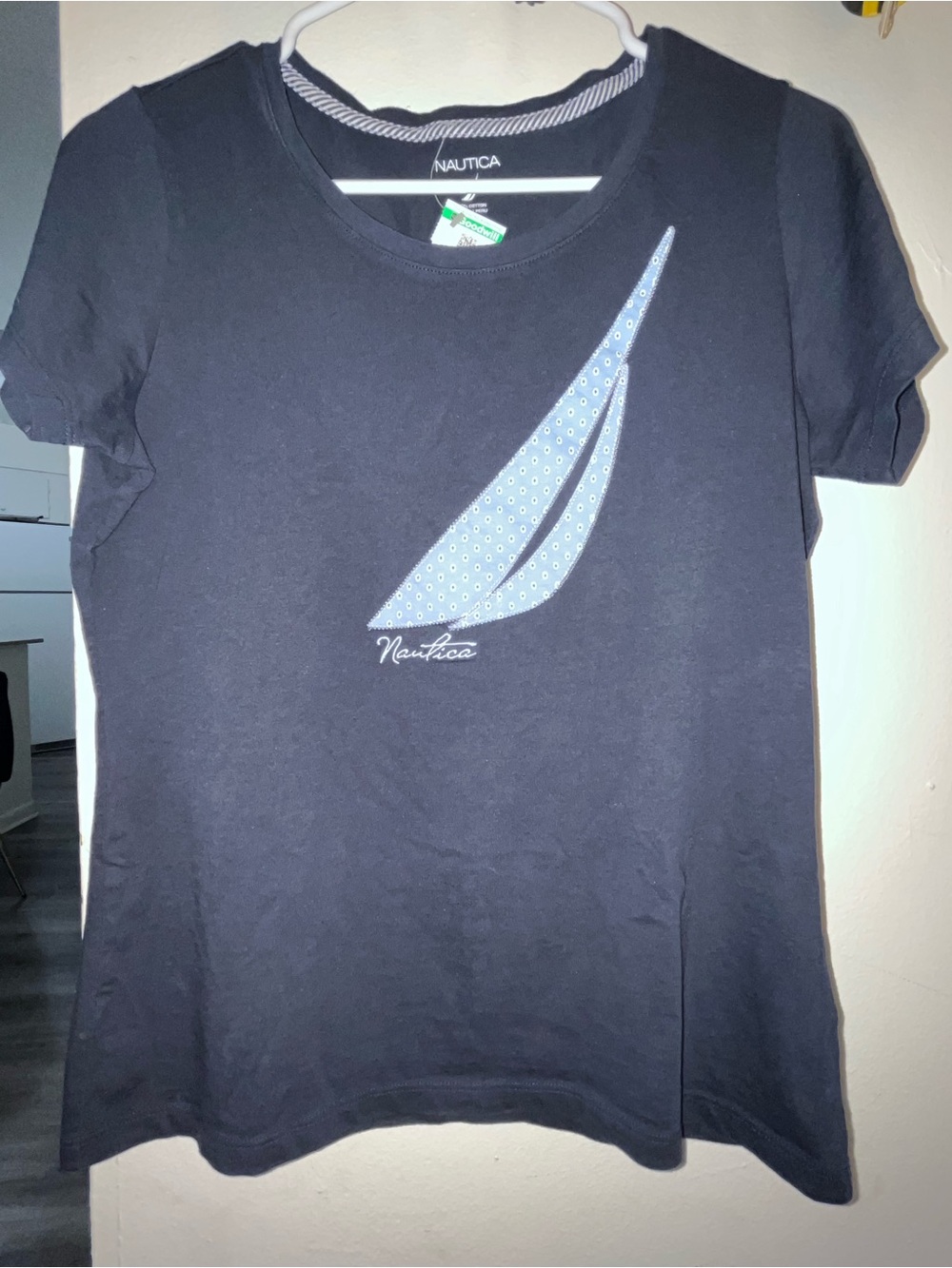 Nautica Navy T-Shirt with Light Blue Sail Motif